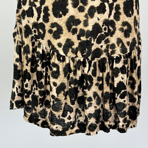Current Elliott The Crystal Leopard Print Linen Jersey Mini Dress size 0 - Picture 5 of 11